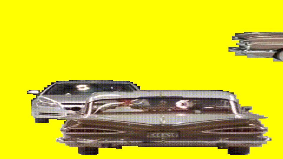 Yellowwhirlaway, center screen — animated collage.
