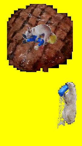 Demons Begone channel — vertical animated collage.